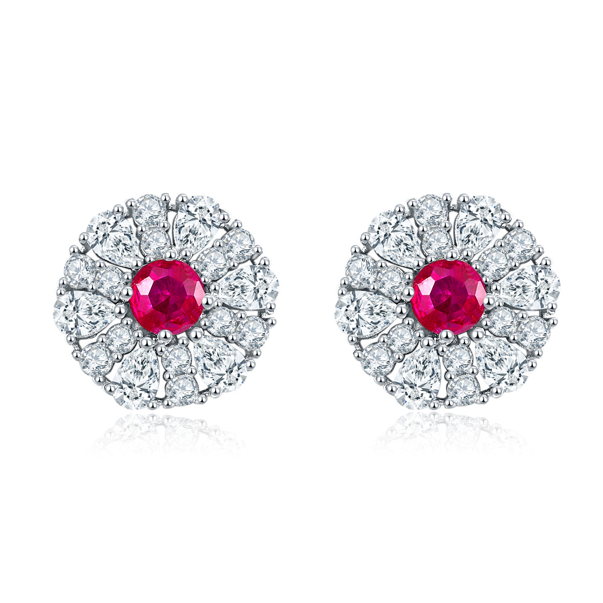 S925 Boucles d'oreilles en cluster en argent sterling