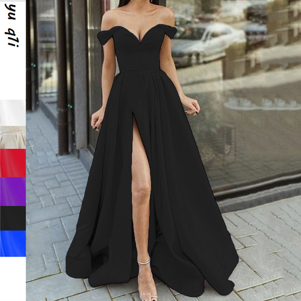 Vêtements pour femmes Tube multicolore Top col V Robe sans dos Large Swing sans manches