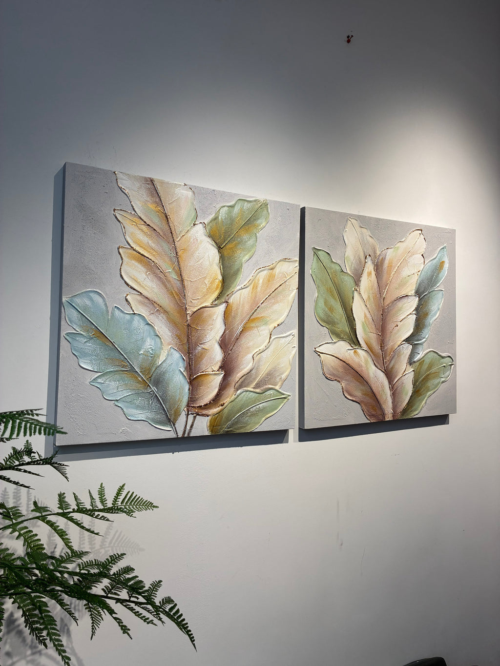 24x24 Ensemble de 2 Leaf Art Botanique