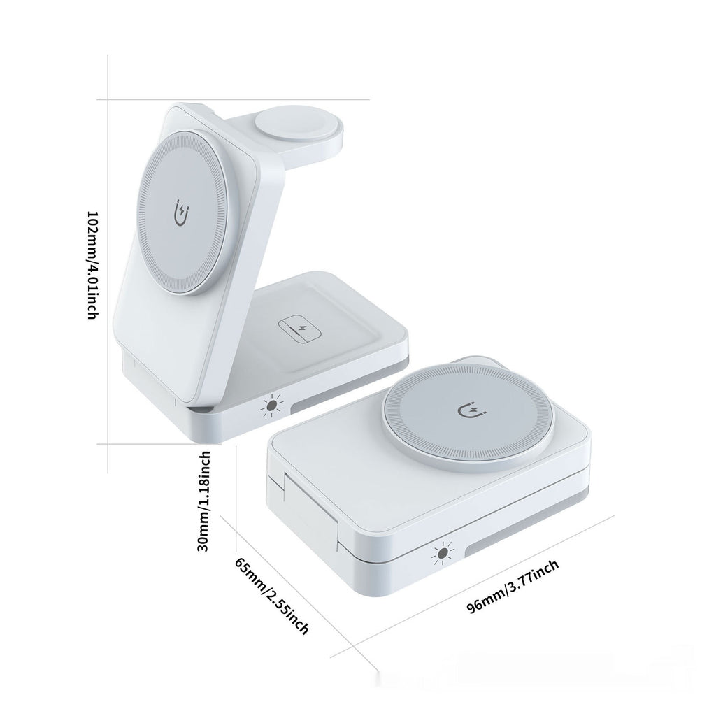 Chargeur sans fil portatif pliable 3-en-1