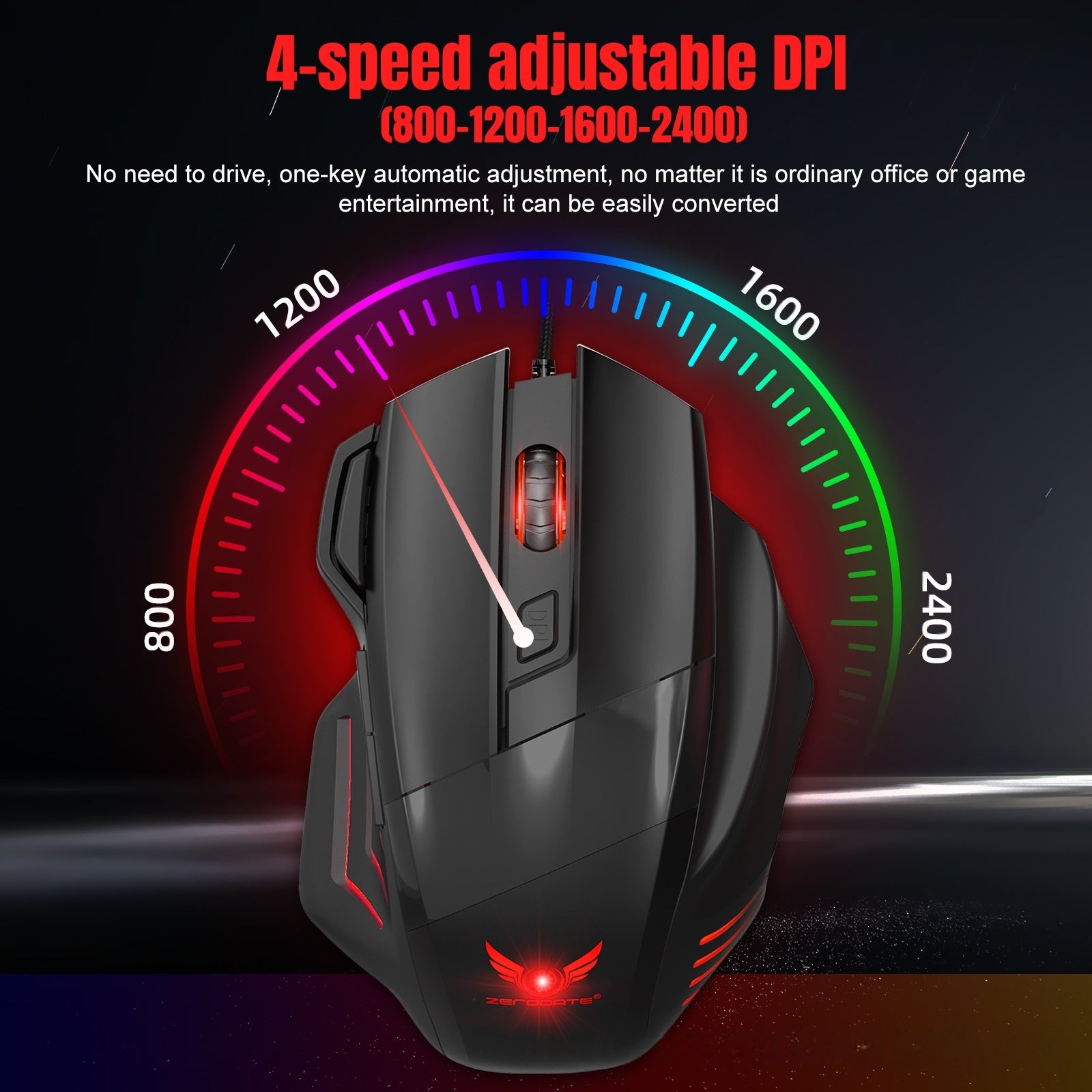 G200 Souris filaire Mouse colorée à 7 boutons