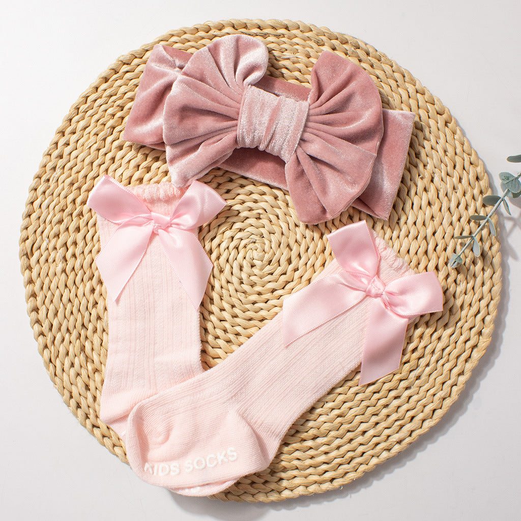 Bandeau et chaussette pour bébé Velvet