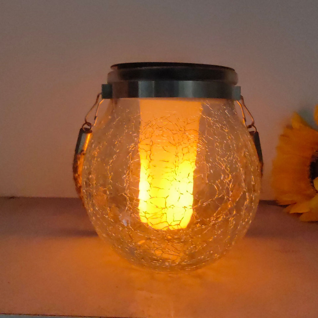Lampe à fissure solaire pour cour extérieure en verre