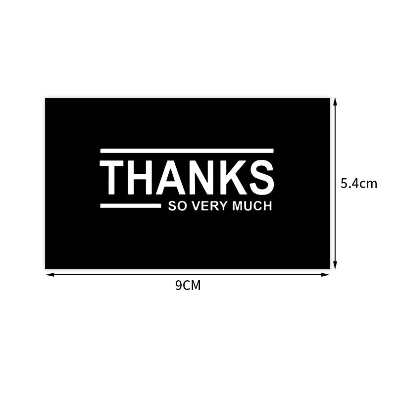 Emballage cadeau 50 feuillesPack simple noir cartes de remerciement