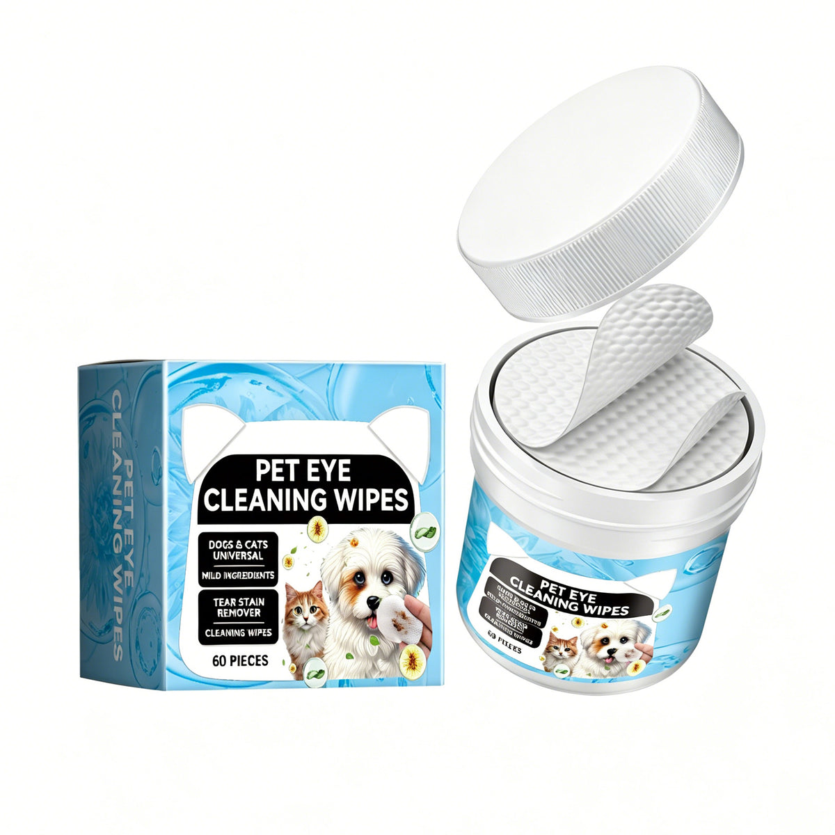 Wipes de nettoyage des yeux pour chiens et chats