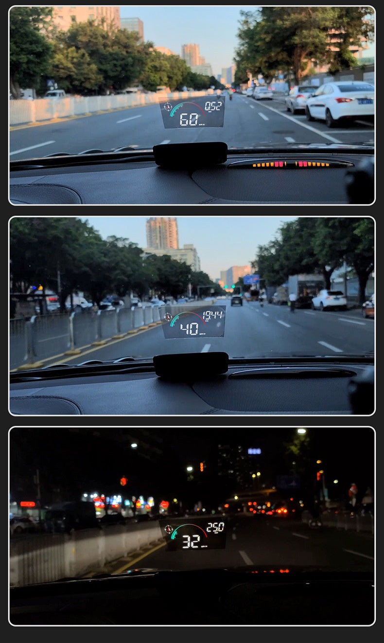 Affichage tête vers le haut Voiture GPS Vitesse universelle Compass HD Projecteur Version E-dog