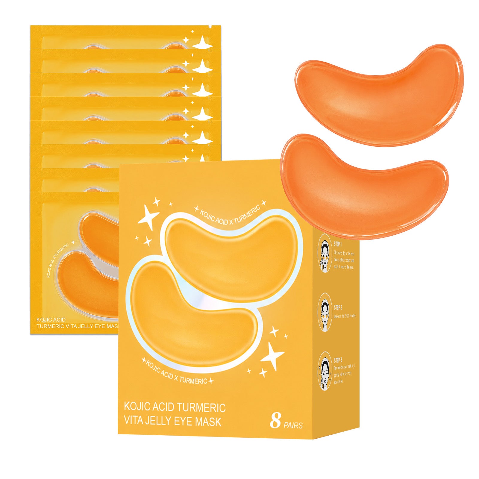 Masque pour yeux de gelée de vitamine curcuma