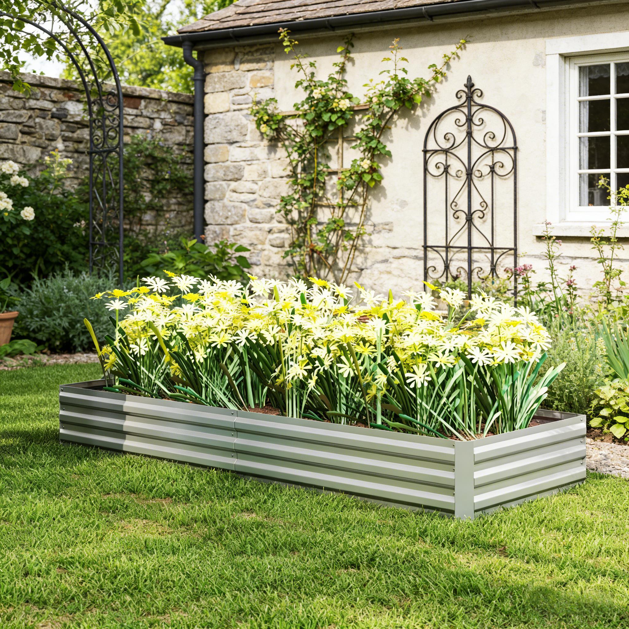 Boîte à fleurs, Boîte à plantes, Lit de jardin, Boîte de planteur surélevée en métal
