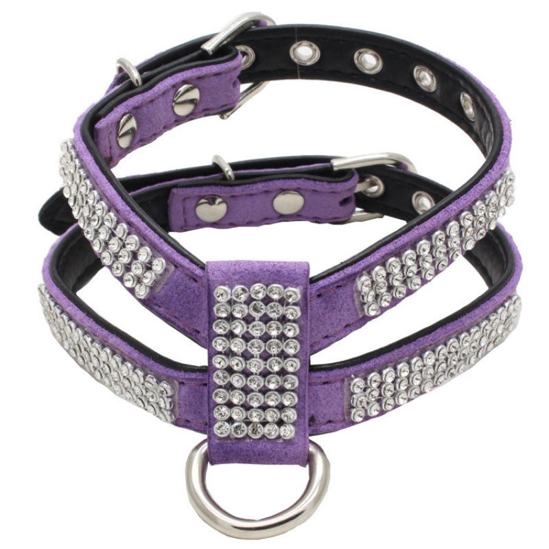 Petit chien en forme de K Strass Pet Hand Holding Rope poitrine bracelet costume