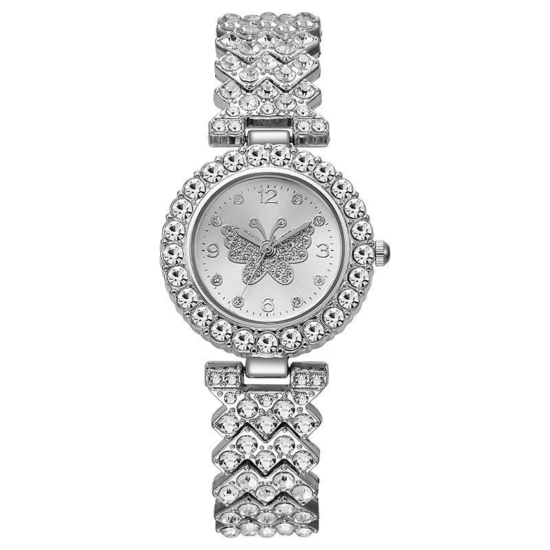 Femmes Butterfly-Design Diamond-Embellished Fashion Quartz Watch
