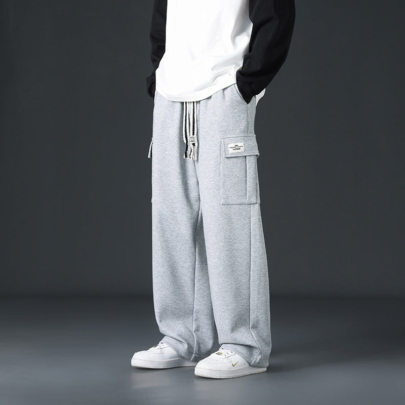 Pantalons casual masculins sans drapage et large jambe