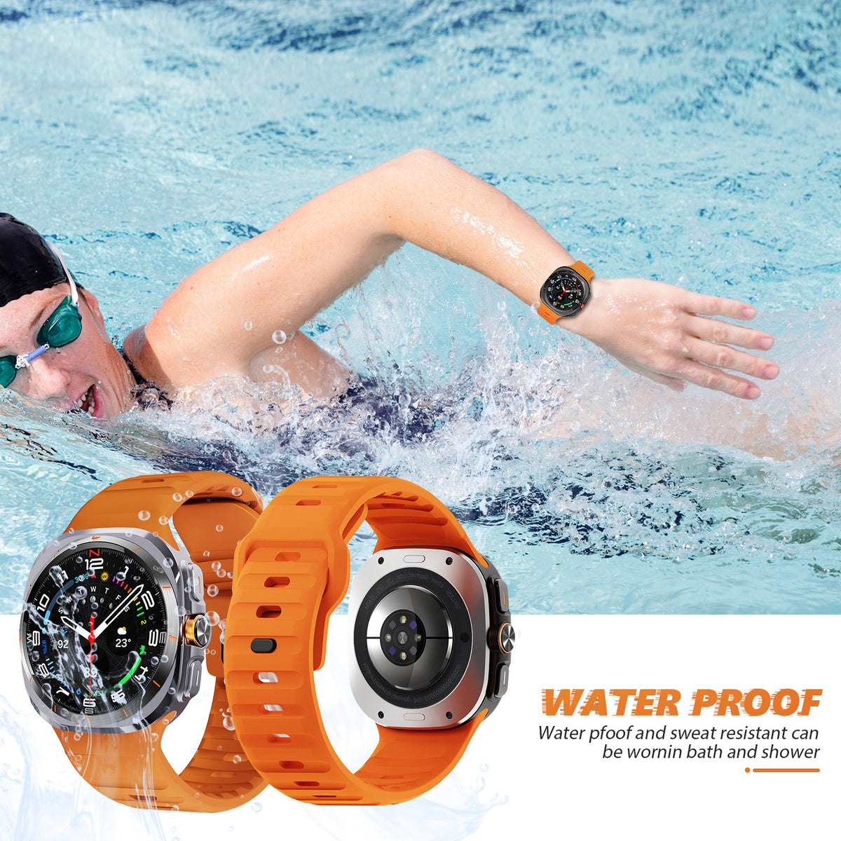 Montres applicables Ultra Wave boucle inverse Silicone 47mm