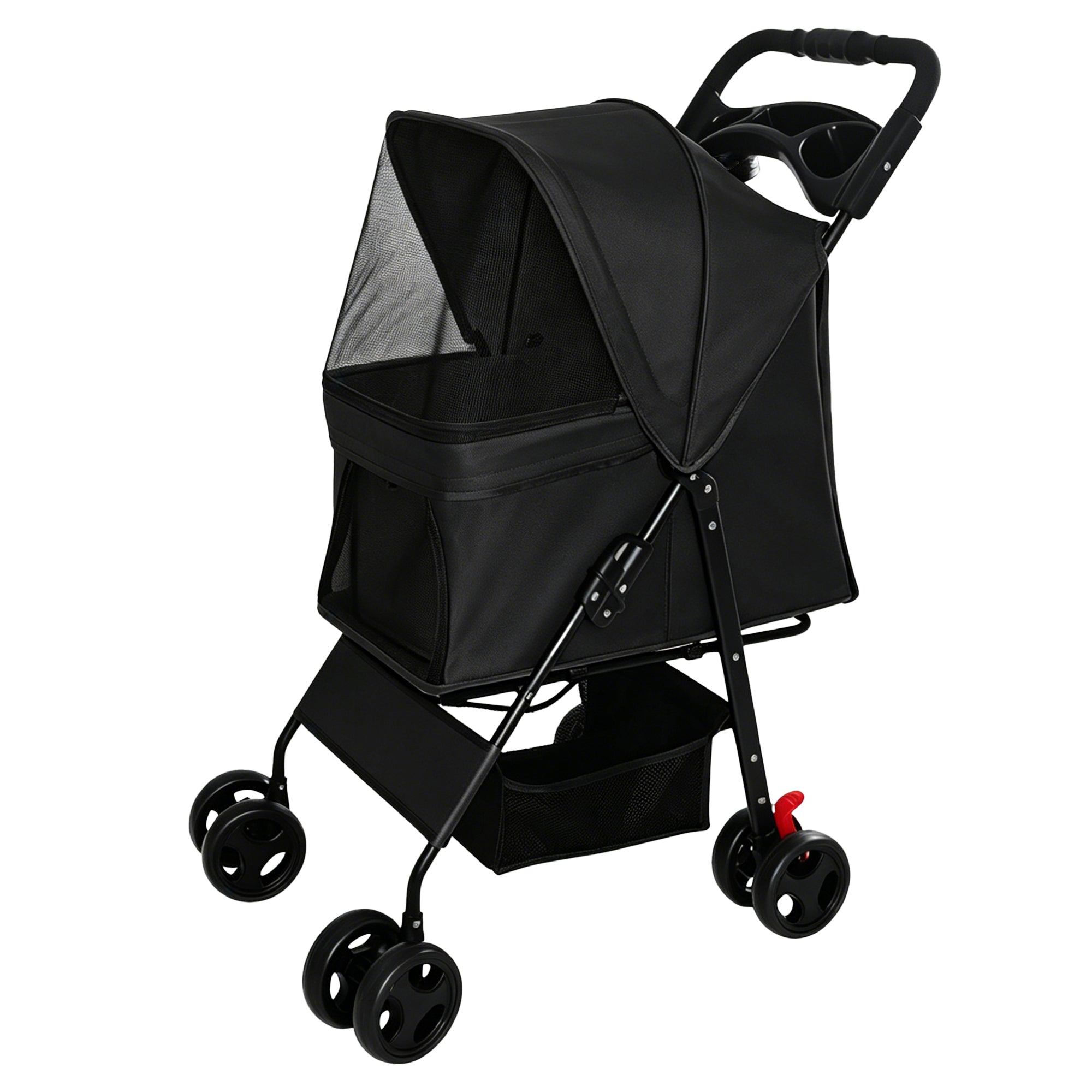 Poussette pliable pour petits chiens et chats de moins de 28 lb avec plateau multifonctionnel