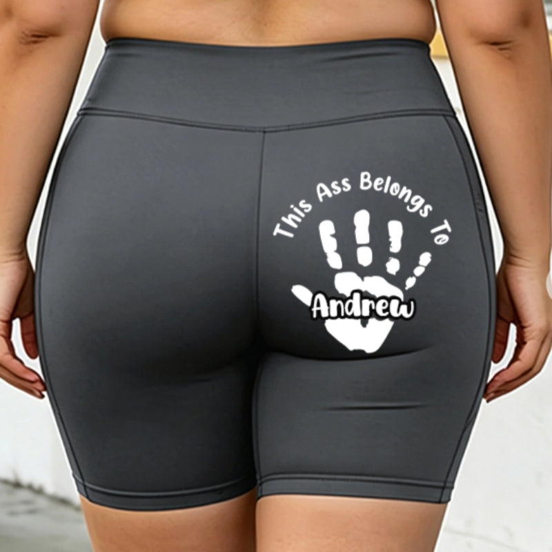Shorts de yoga de grande taille imprimé à la main personnalisé Et texte