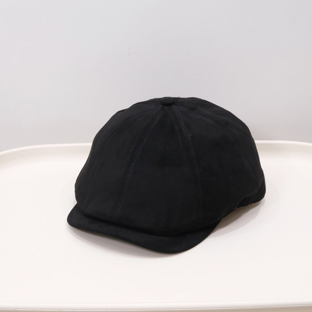 Vintage Mode Automne-hiver Versatile Brossé Octagonal Chapeau en avant Brimmed avec Anglais