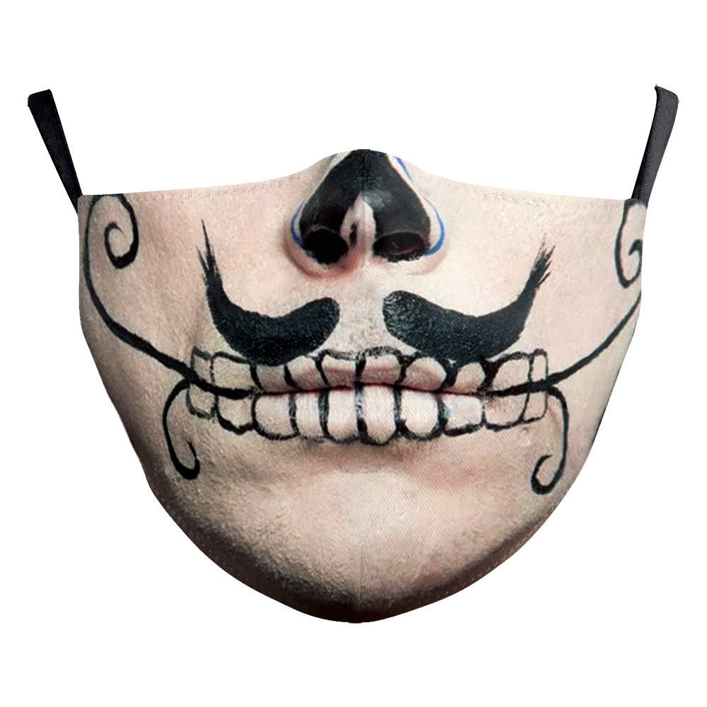 Masque d'impression numérique Halloween double couche en soie de lait