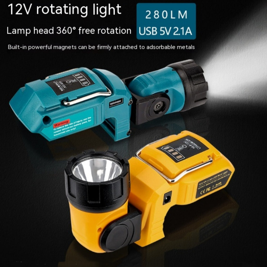 Lampe de poche rotative universelle LED rechargeable