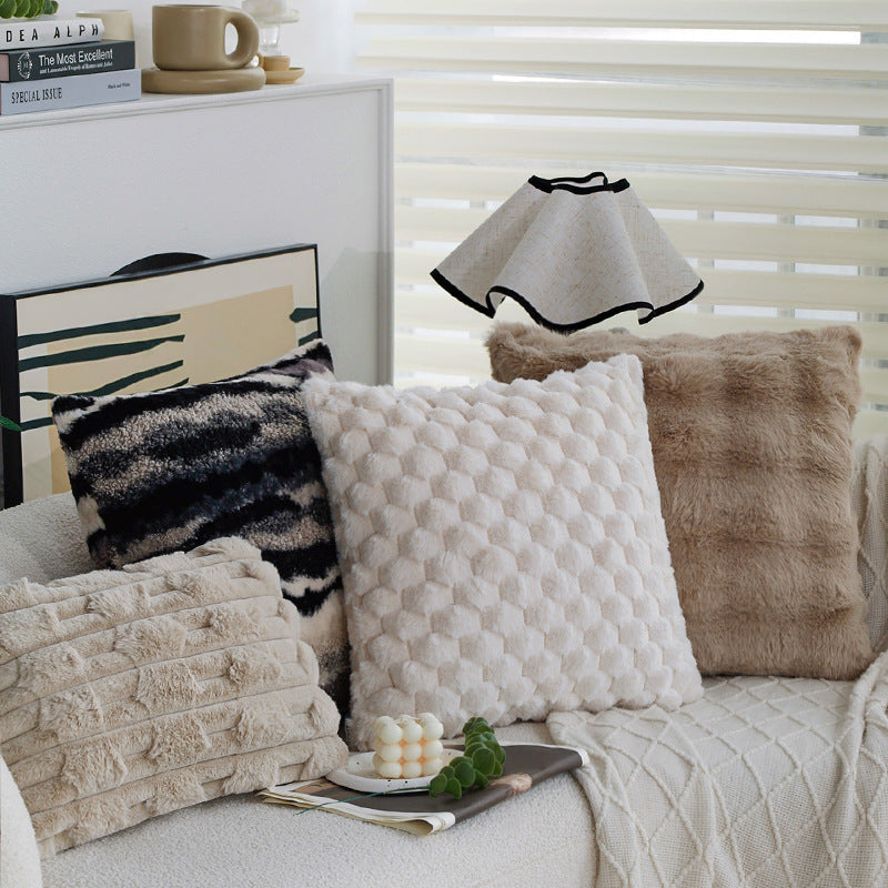 Couverture d'oreiller en peluche haut de gamme pour l'hiver