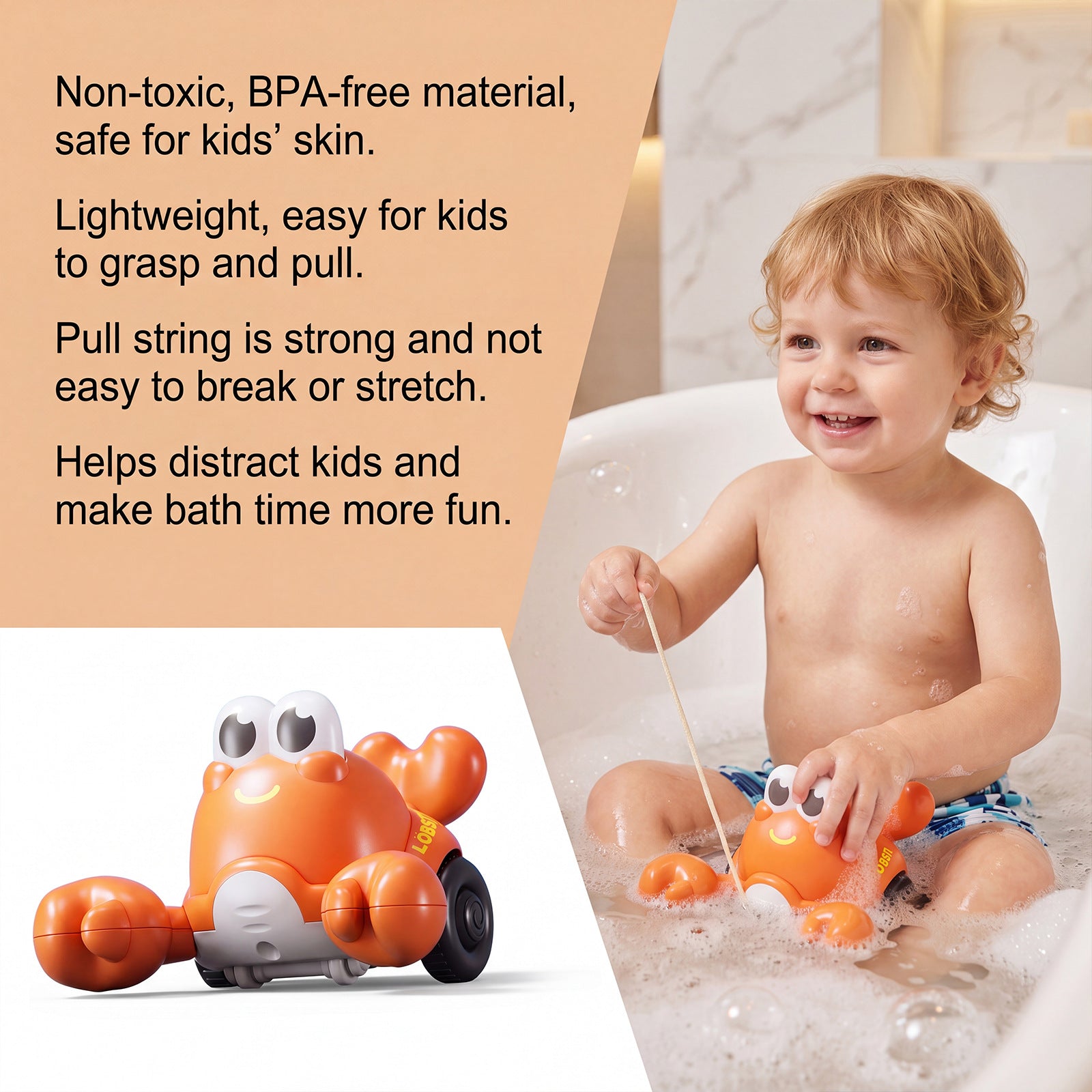 DOWMOO Fun Lobster Forme Salle de bain Jouets de secours pour enfants