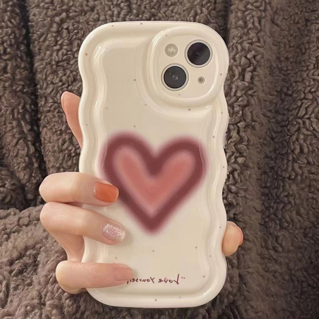 Wine Red Love Wave Mobile Phone Case