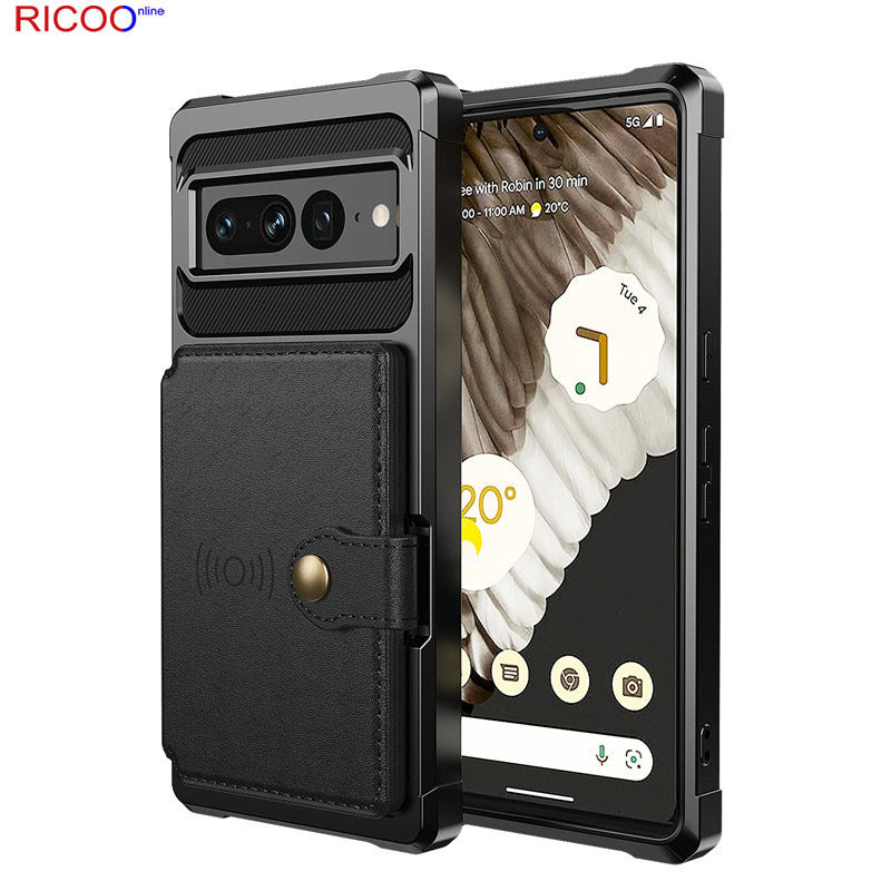 Applicable à Google Pixel 7 carte Phone Case Button Wallet Coque de protection anti-goutte