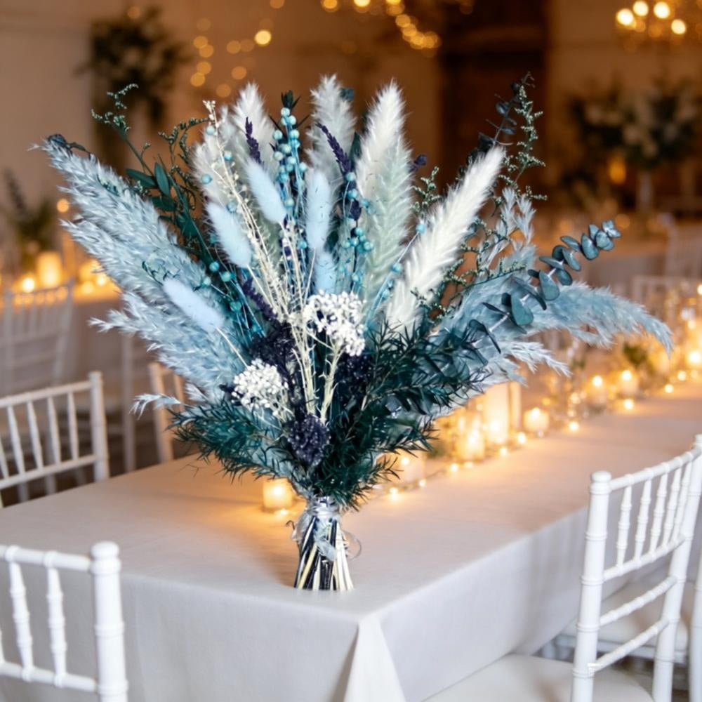 Ensemble d'arrangements mixtes de pampas bleu de 52 piece