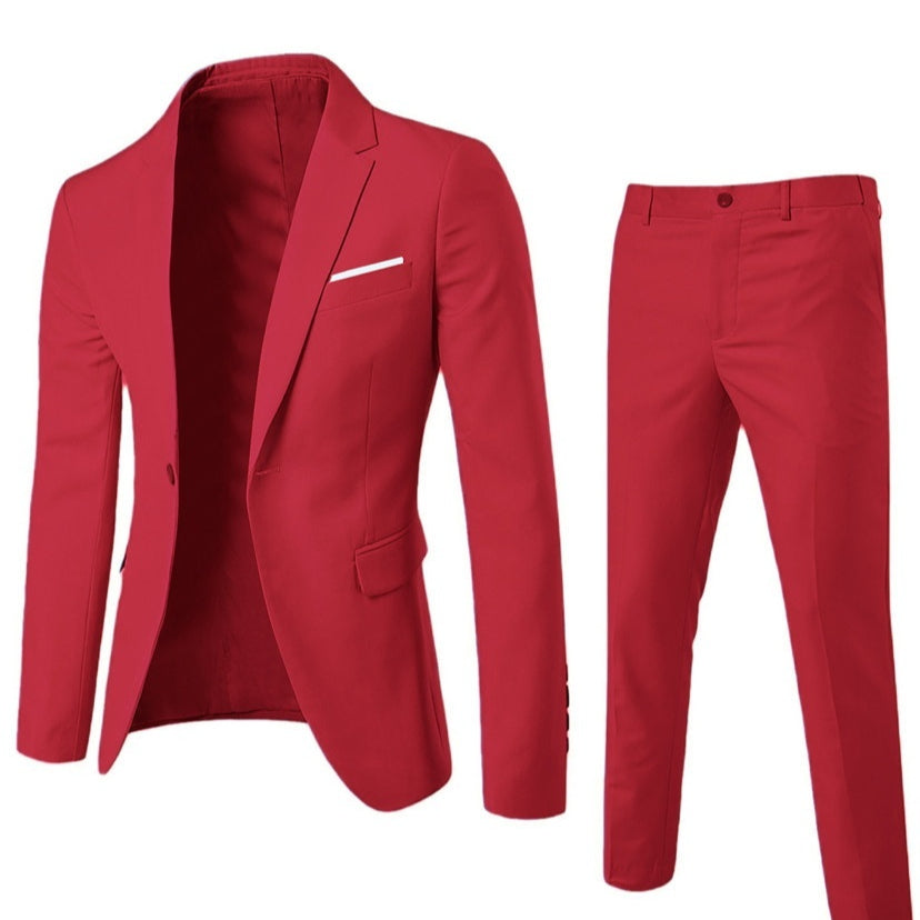 Professional Formalwear Groom and Best Man Ensemble de deux pièces de couleur unie pour hommes