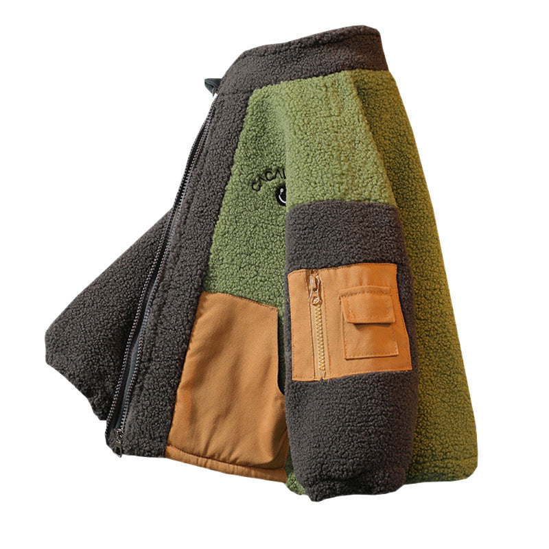 Couleur contrastante Laine d'agneau tendance chaud