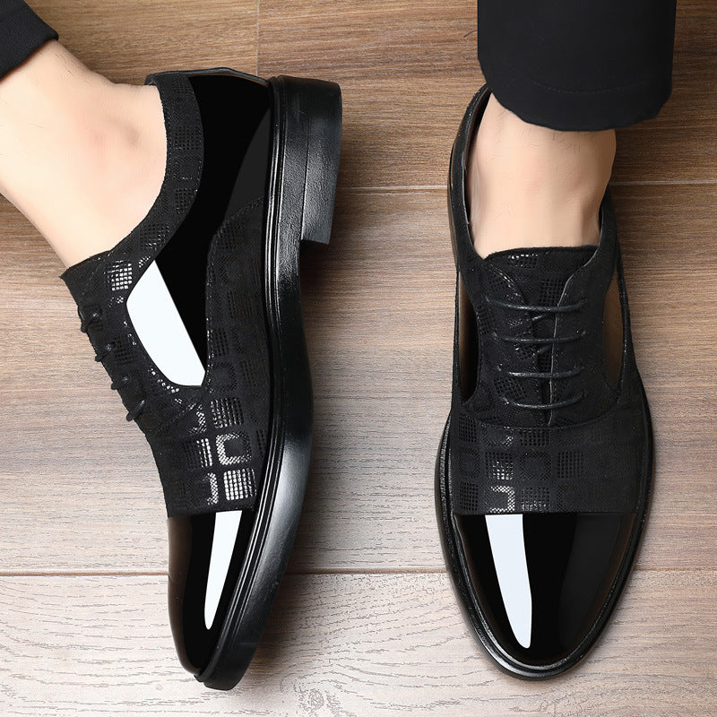 Chaussures en cuir pointu-orteil de style britannique pour hommes