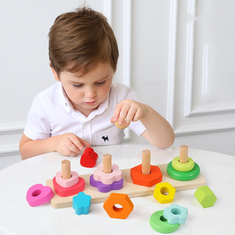 Ensembles d'éducation de la petite enfance de colonne Baby Geometric Intelligence Conseil de la forme