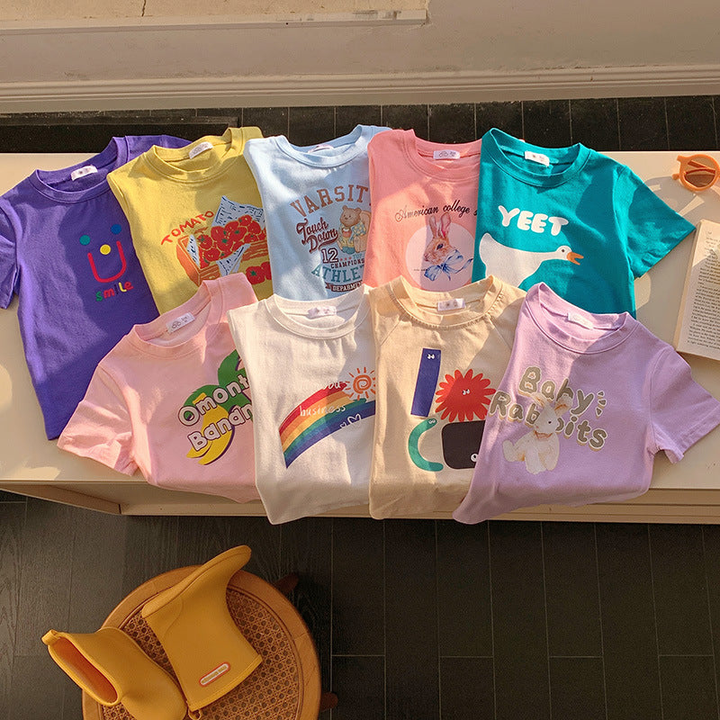 T-shirt pour enfants Imprimé mode Mignon de dessin animé populaire