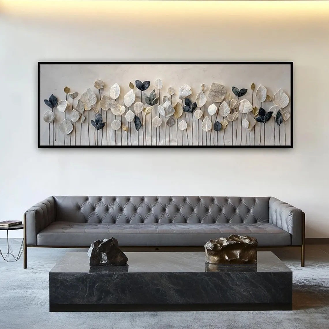 Minimaliste Feuille Panoramique Art Toile Peinture