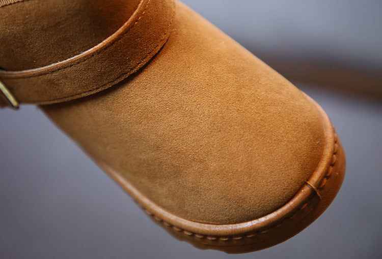 Bottes de coton en peluche épaississantes et non glissantes pour garçons