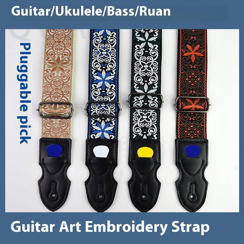 Bracelet pour guitare Folk Guitar Leather Electric Guitar Personnalité Guitare en bois Bracelet pour épaule
