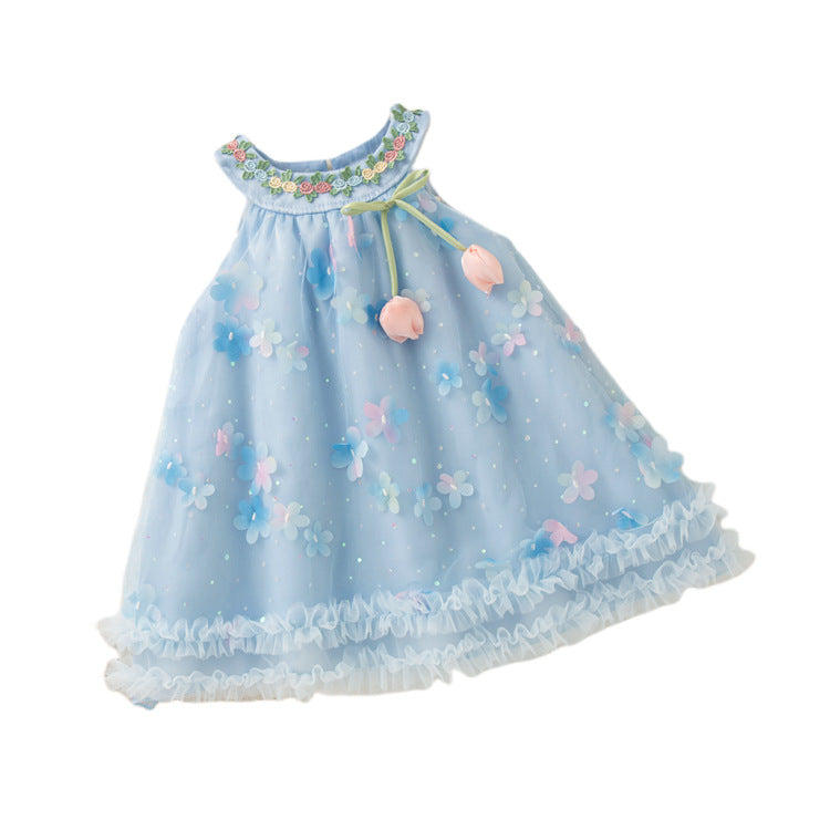 Robe d'impression florale pour enfants pour filles