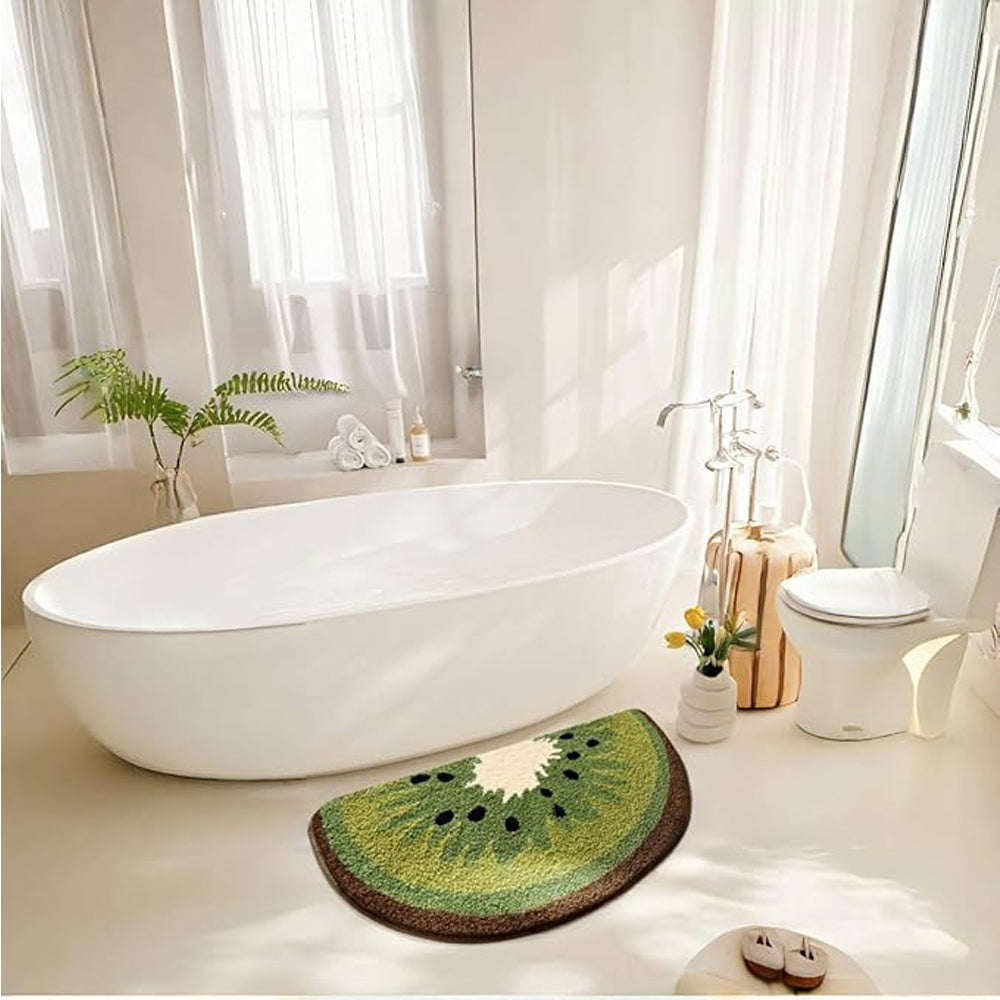 Baignoire Kiwi Fruit Mats mignons Rugs de salle de bains