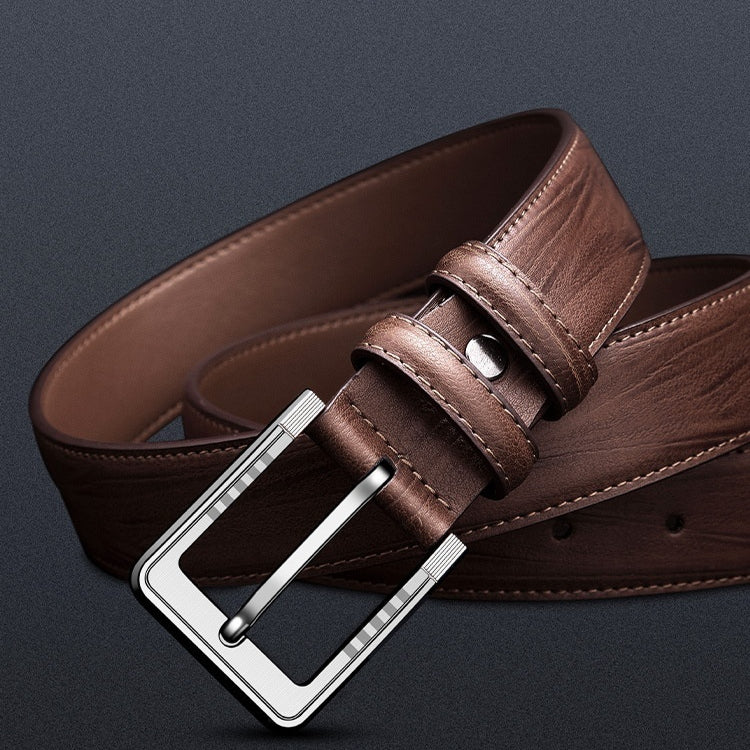 Boucle d'épingle pour homme Ceinture en cuir Modèle de feuille de trois couleurs