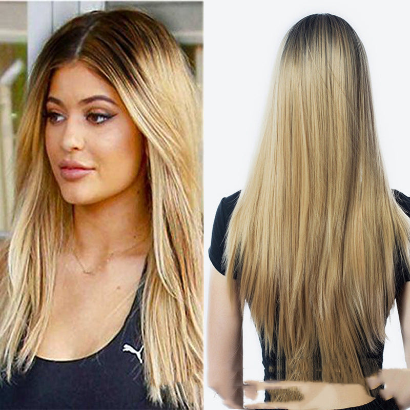 Cheveux ronds et grands teints de scalp, longs et droits