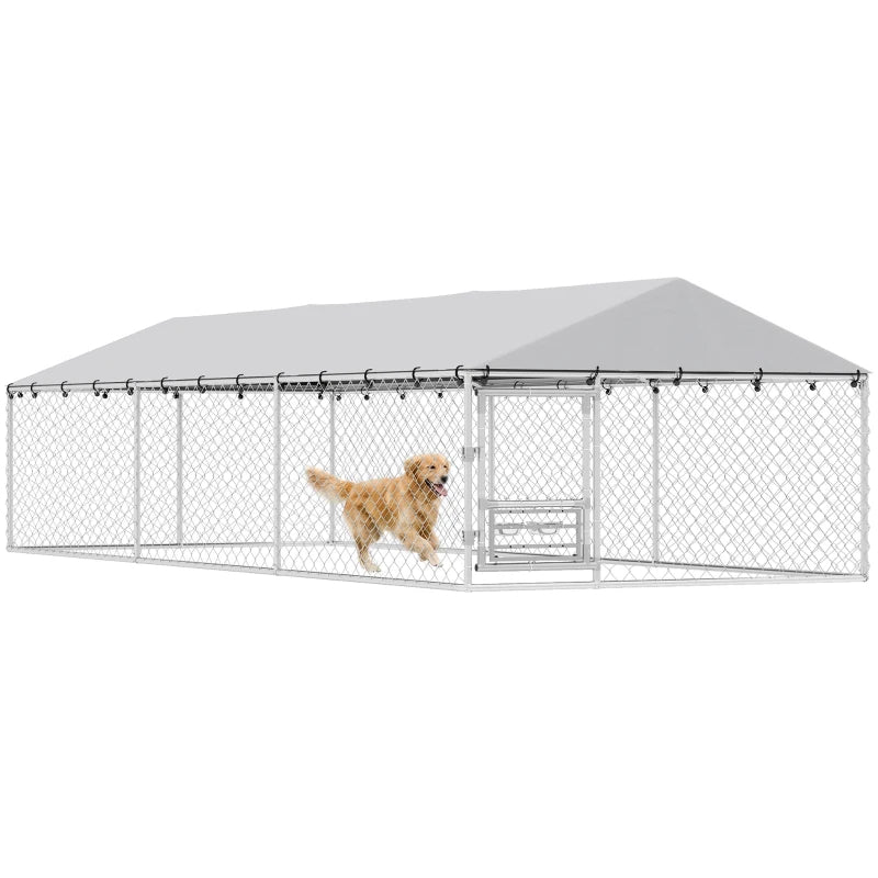 PawHut Dog Kennel Outdoor Dog Run Waterproof UV-Resist Cover Lockable Door Ajustable Bol