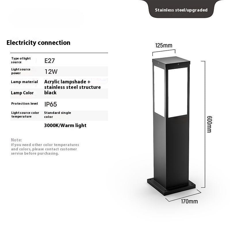 Lampe de pelouse Cour extérieure Waterproof Villa