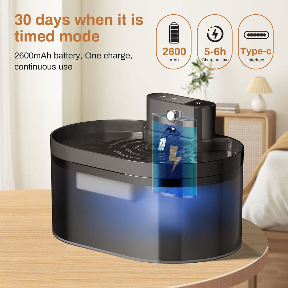 Fontaine d'eau en acier inoxydable USB Smart Pet