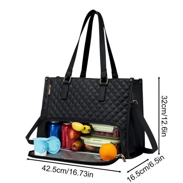 2 en 1 sac isotherme pour le déjeuner pour les femmes grande capacité ordinateur sac à main travail