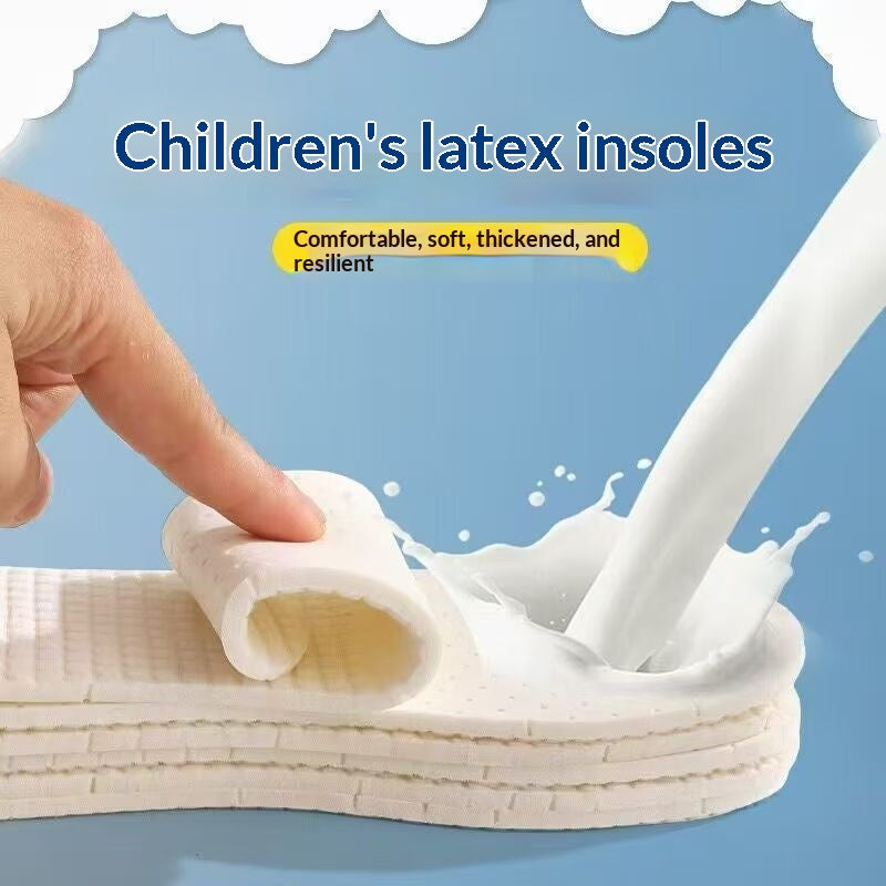 Enfants Semelles intérieures désodorisantes en latex Soft Sole Cuttable Breathable Sweat Absorbent Durable