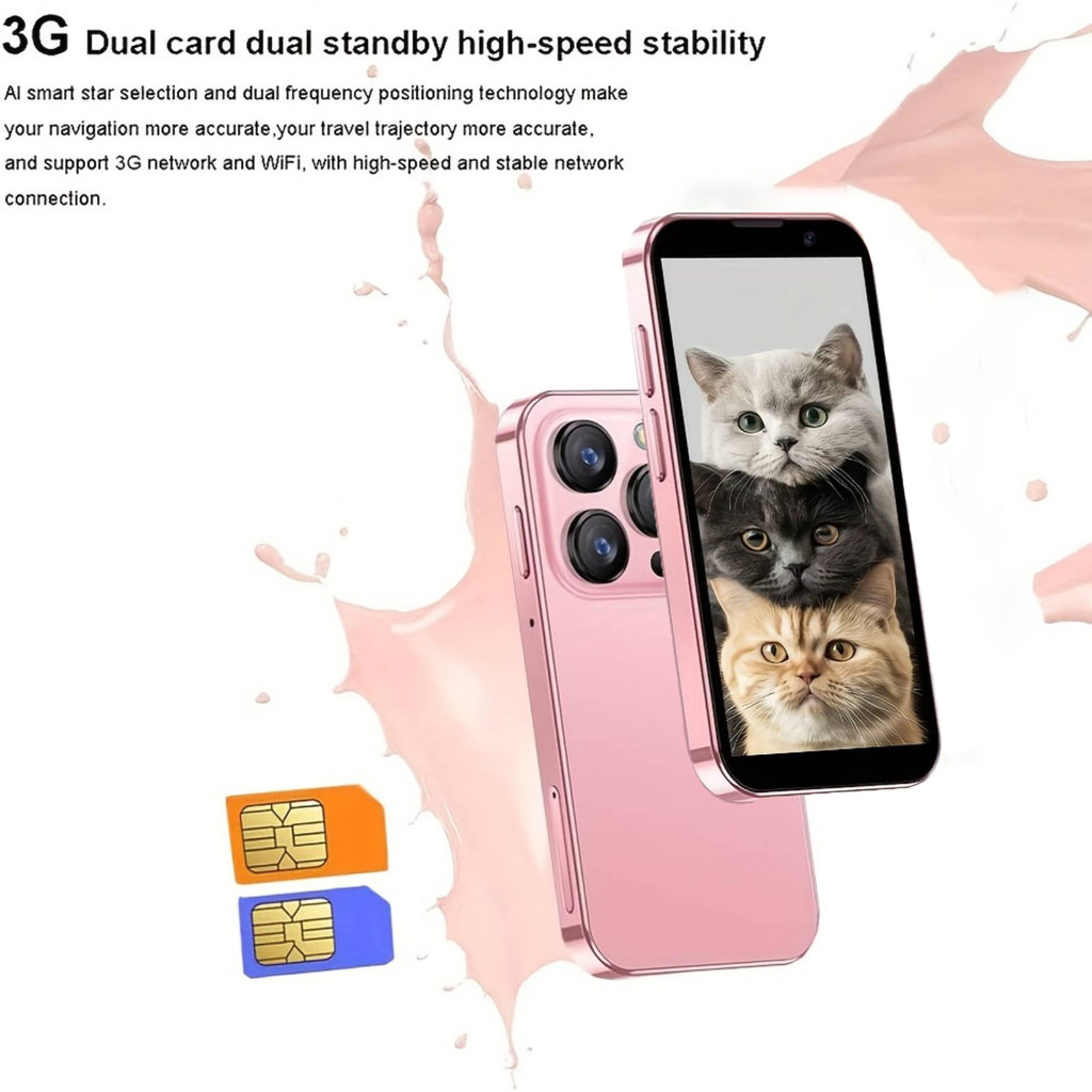 Mini Téléphone Débloqué Le plus petit monde 3.0en HD écran tactile Mini Smartphone Android 8.1Comp
