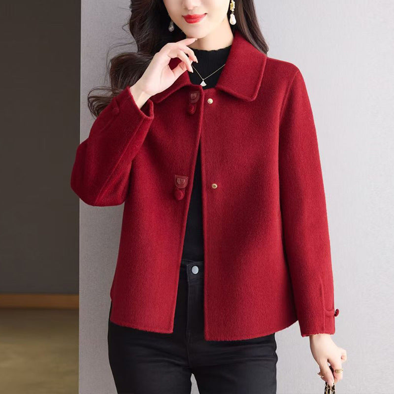 Élégant woolen court manteau pour les femmes