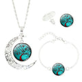 Arbre de vie temps Gemme Boucles d'oreilles Bijoux Collier Set