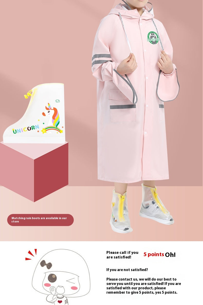 Enfants Raincoat Filles Garçons Élèves de l'école primaire Ceinture scolaire Sac scolaire Siège Moyen A