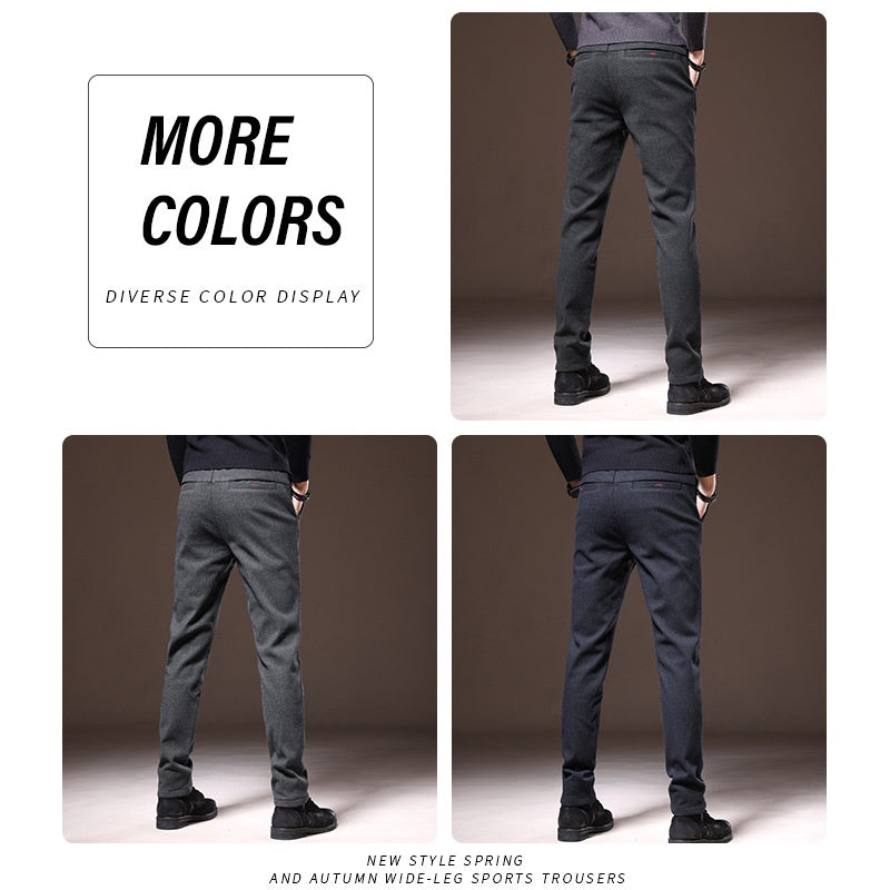 Pantalon casual brossé homme pour l'automne et l'hiver