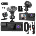 WiFi FHD 1080P voiture Dash Cam 3 canaux arrière avant caméra Dash intérieur avec boucle enregistrement R