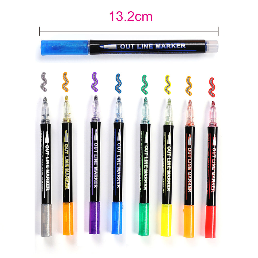 Couleur Double ligne signature surligneur stylo et dessin